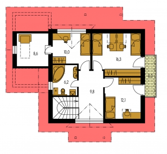 Floor plan of second floor - KLASSIK 142